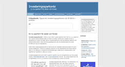 Desktop Screenshot of investeringssparkonto.com